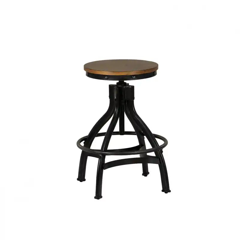 Hawkford Brown Adjustable Height Backless Barstool