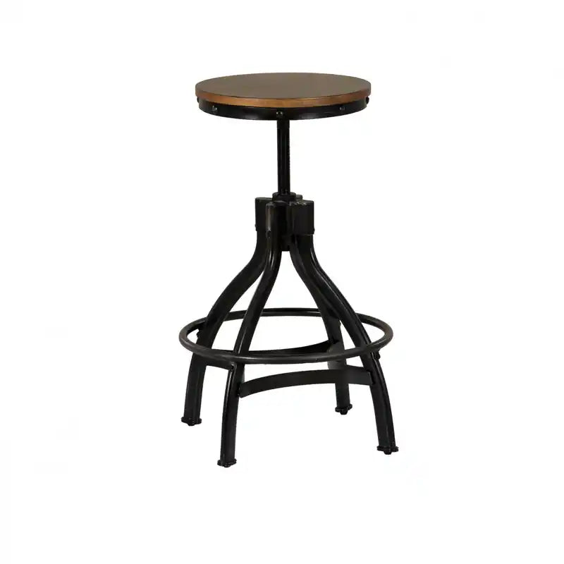 Tabouret de bar marron sans dossier à hauteur réglable
