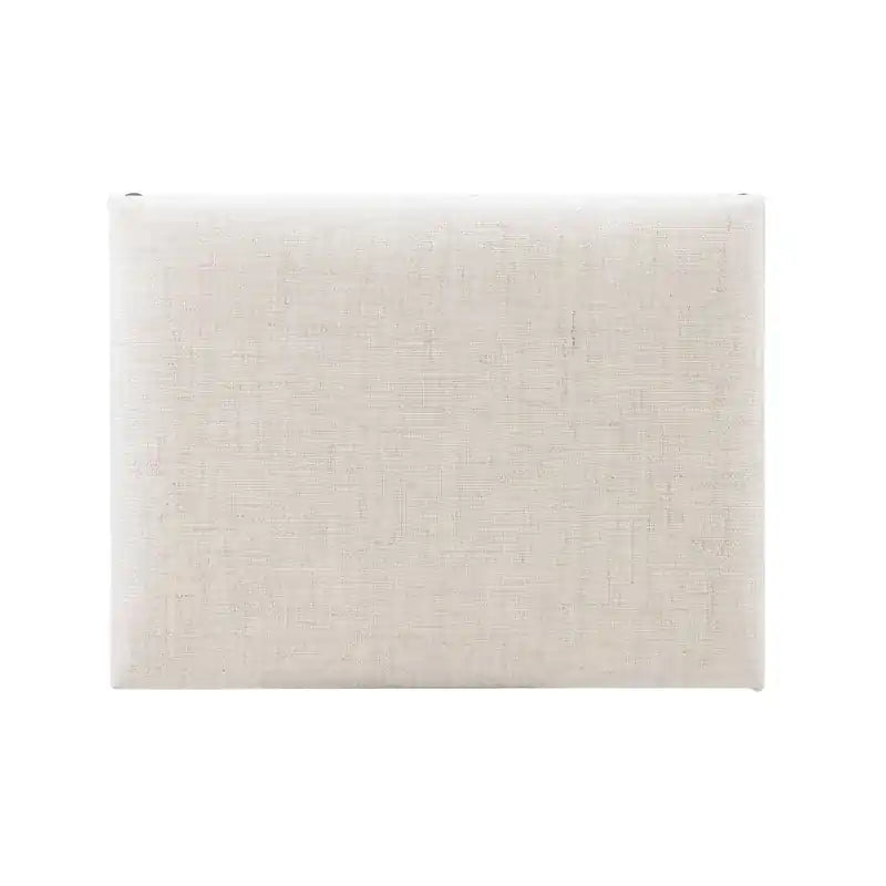 Pouf Ottoman en tissu à l'aspect lin Campaign