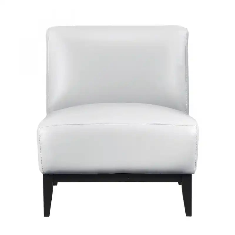 Murdock Accent Chair Silver Leather