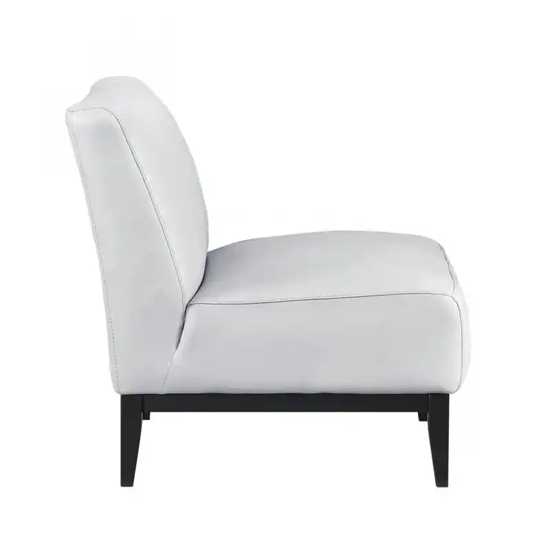 Fauteuil d'appoint en cuir argenté