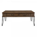 Hughey Rectangular Coffee Table With 2 Drawers, Rustic Oak