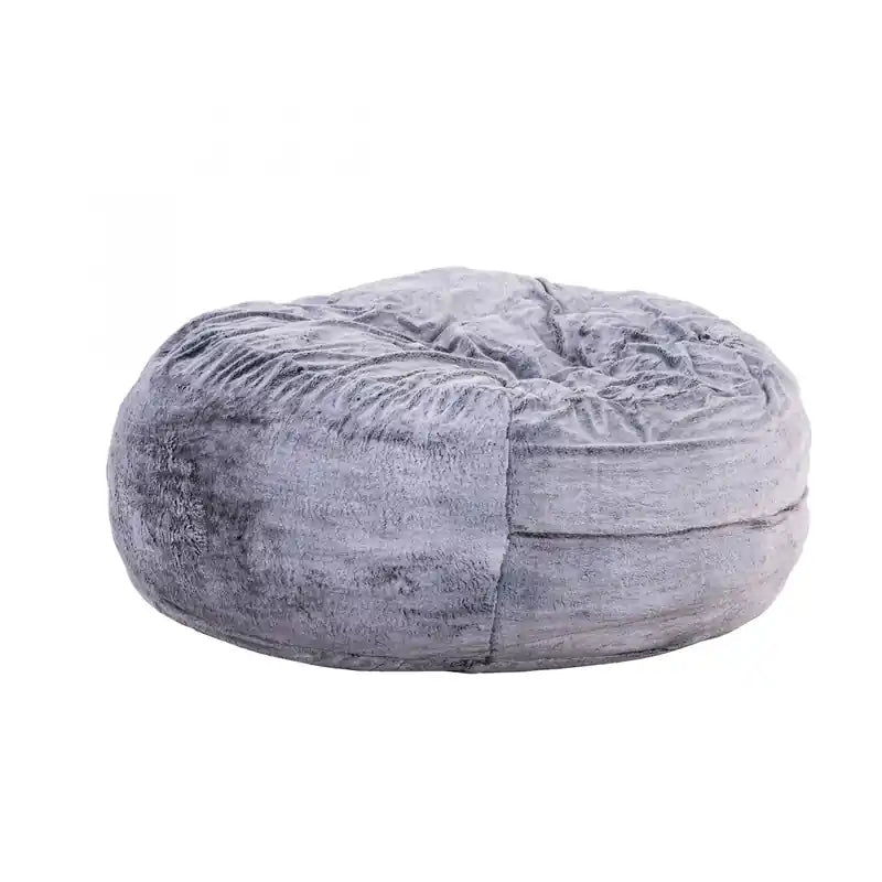 Pouf en mousse haute densité en fausse fourrure