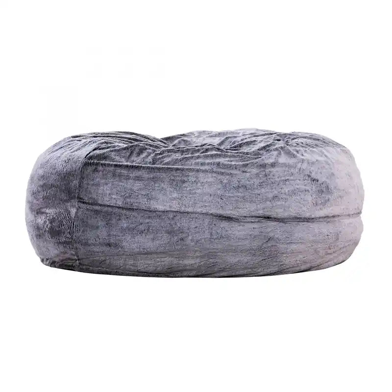 Pouf en mousse haute densité en fausse fourrure