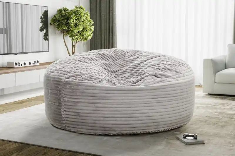 Fauteuil poire en velours côtelé à mousse haute densité