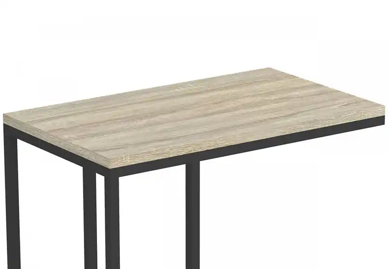 Table d'appoint en C avec piètement en métal - Taupe foncé