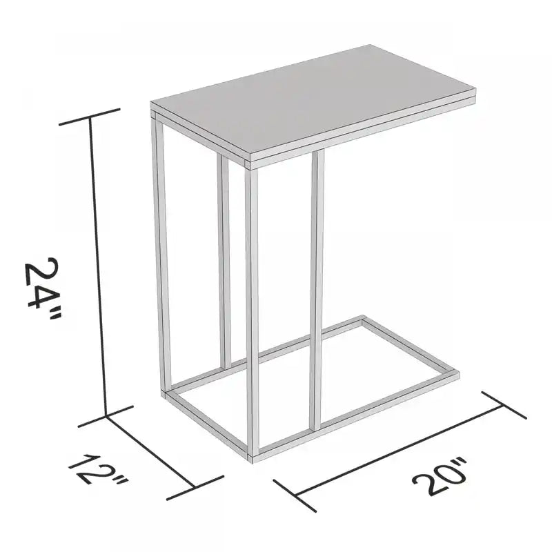 Table d'appoint en C avec piètement en métal - Taupe foncé