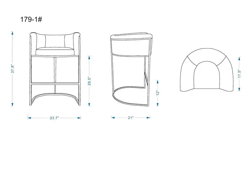 37,8 Tabouret de bar en métal - Camel et noir