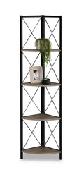 Dark Taupe Wood-look black Bookcase
