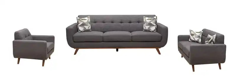 37 Chaise en tissu effet lin avec pieds en bois et coussin de dossier touffeté - Vert avocat