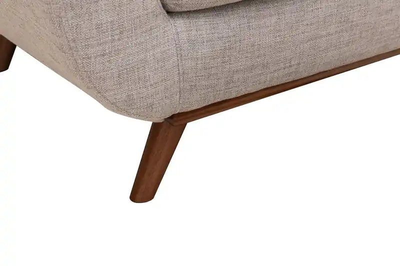37 Chaise en tissu effet lin avec pieds en bois et coussin de dossier touffeté - Vert avocat
