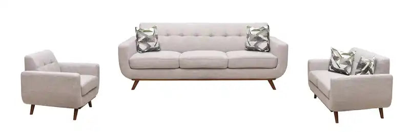 37 Chaise en tissu effet lin avec pieds en bois et coussin de dossier touffeté - Vert avocat