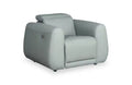 Gianna 40 Genuine Leather Power Reclining Chair with Power Headrest and USB Port - Spa Blue