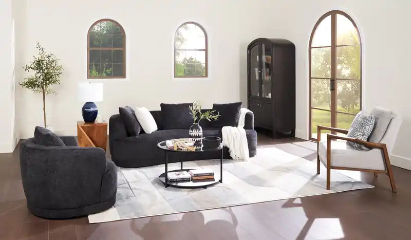 Table basse ronde moderne en verre de 31,5 pouces avec roulettes
