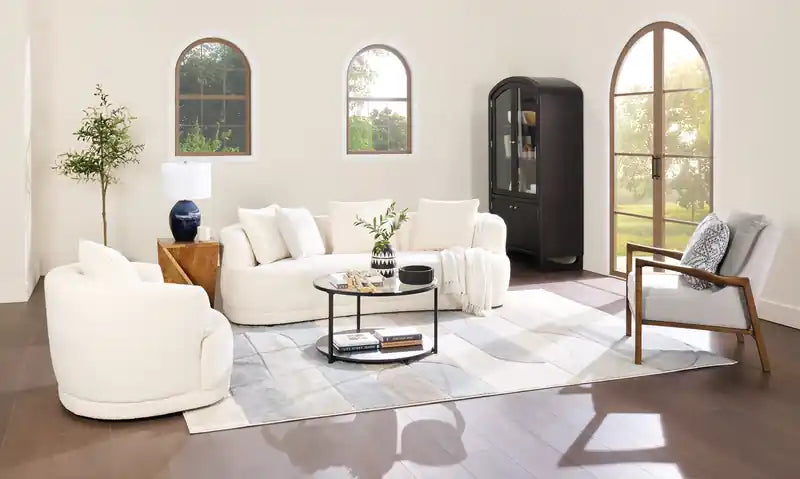 Table basse ronde moderne en verre de 31,5 pouces avec roulettes