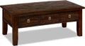 Konagrove 48 Rustic Coffee Table with Storage and Casters - Dark Brown Wood