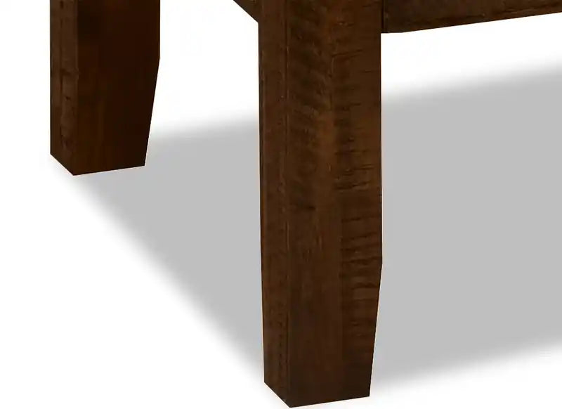 Table basse rustique de 48 po avec rangement et roulettes – Bois brun foncé