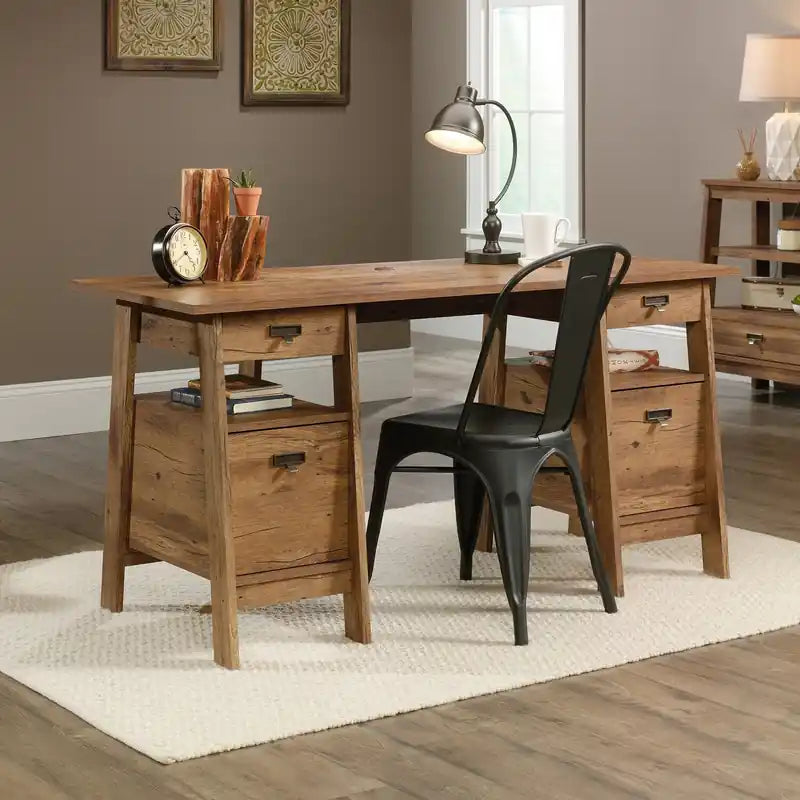 Bureau de direction 4 tiroirs 150 cm - Chêne vintage