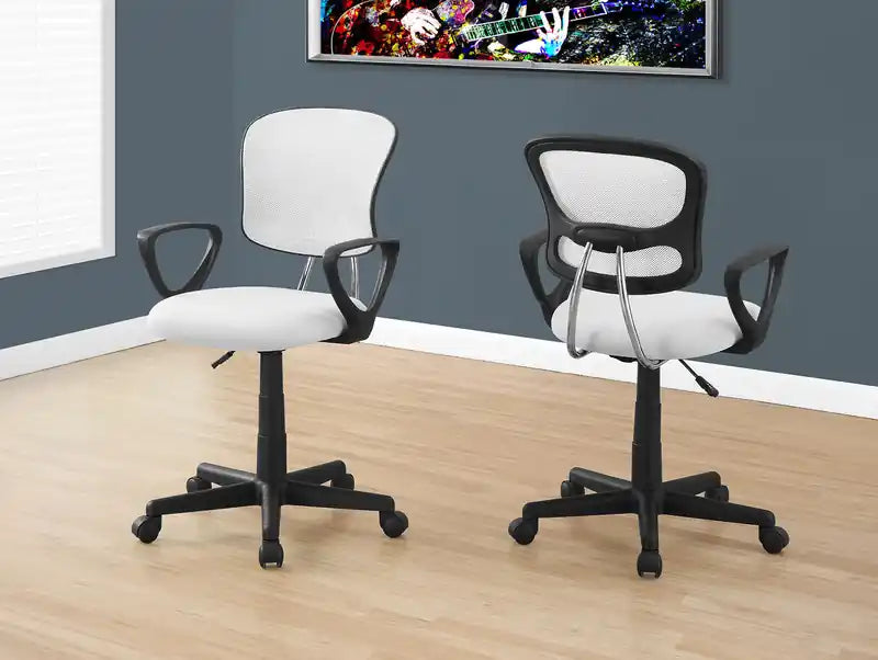 21 Chaise de Bureau Blanc et Noir