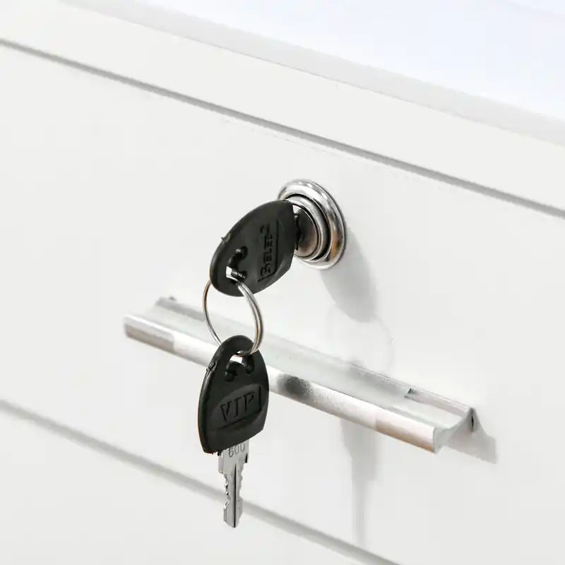 Armoire avec serrure et tringle à vêtements