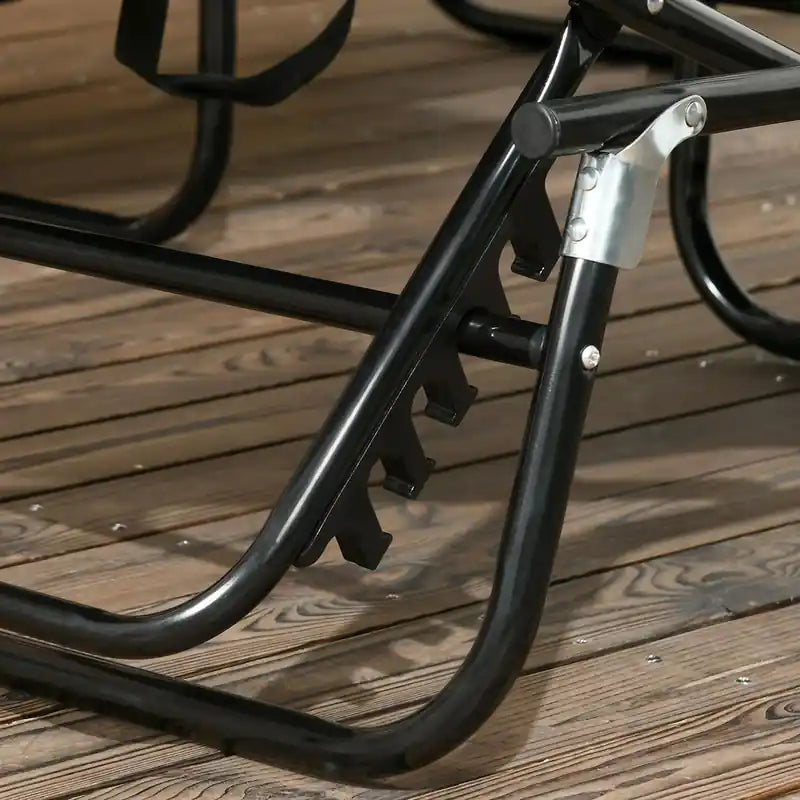 Lot de 2 chaises longues pliantes avec dossier réglable gris foncé