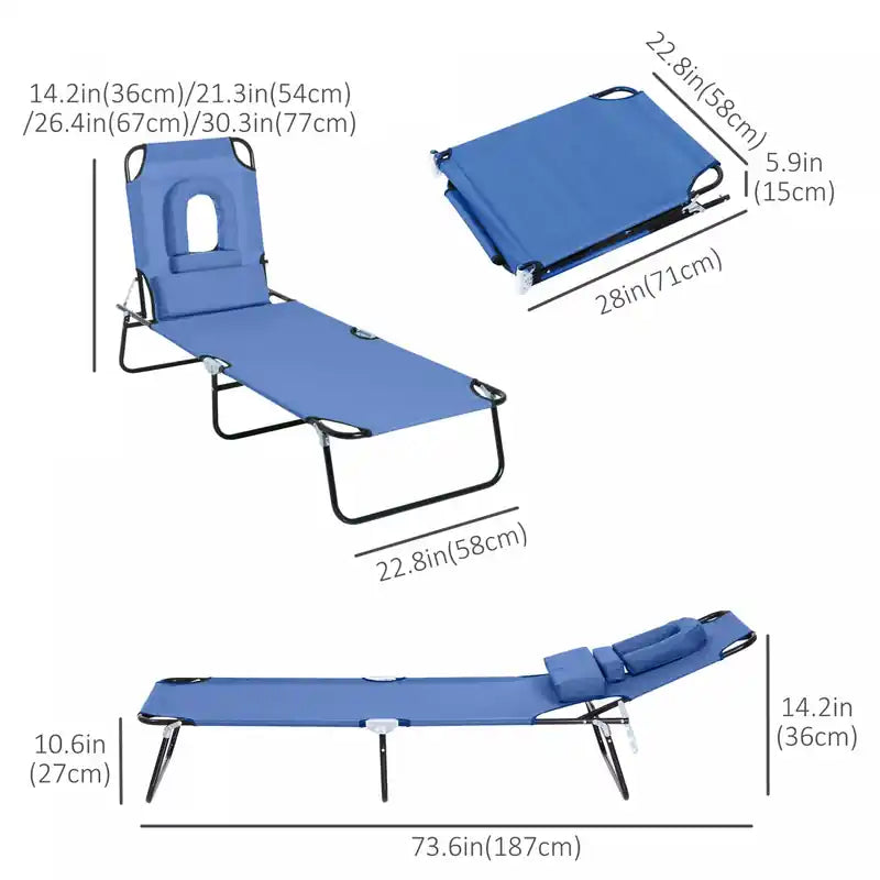 Outsunny Adjustable Outdoor Lounge Chair