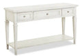 Newman 50 Traditional Sofa Table with Storage and Shelf - Alabaster White Pine