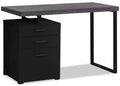 Orion 47.25 Computer Office Desk with 3-Drawers - Black & Grey