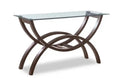 Ricci 48 Modern Glass Top Sofa Table - Espresso with Arched Legs
