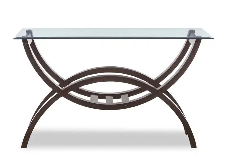 Table basse moderne en verre 48 po – Expresso avec pieds arqués