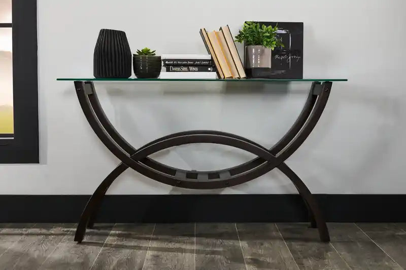 Table basse moderne en verre 48 po – Expresso avec pieds arqués