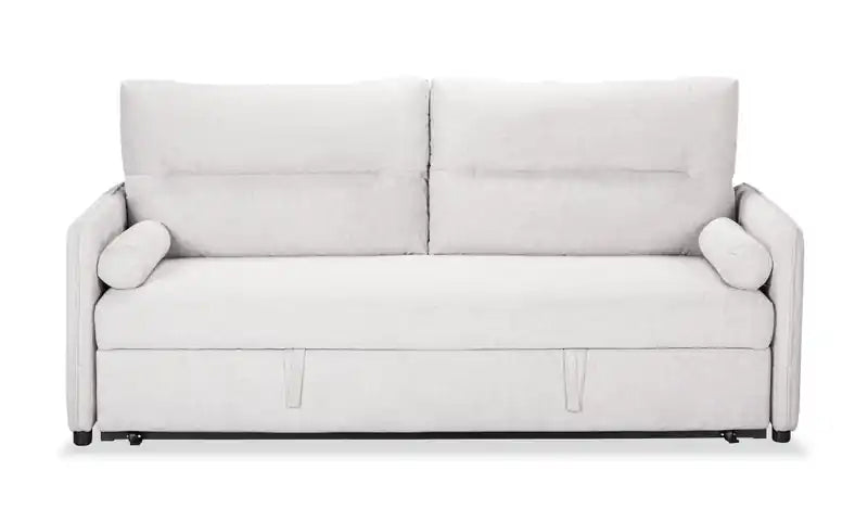 Shadow 82.5 Linen-Look Fabric Sleeper Sofa with Storage and Two Armrest Pillows