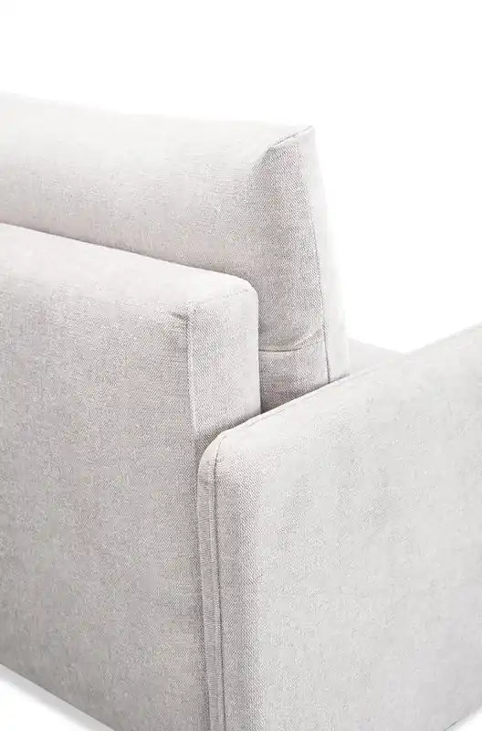 Canapé-lit 82,5 en tissu aspect lin avec rangement et deux coussins accoudoirs