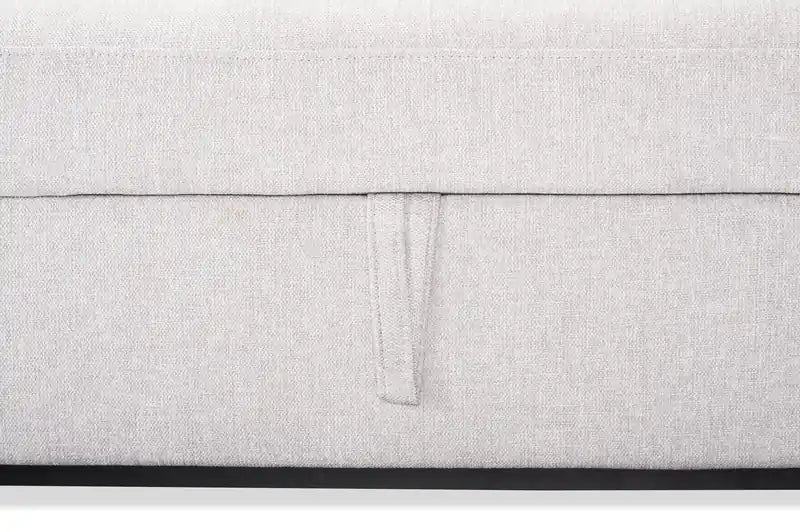 Canapé-lit 82,5 en tissu aspect lin avec rangement et deux coussins accoudoirs