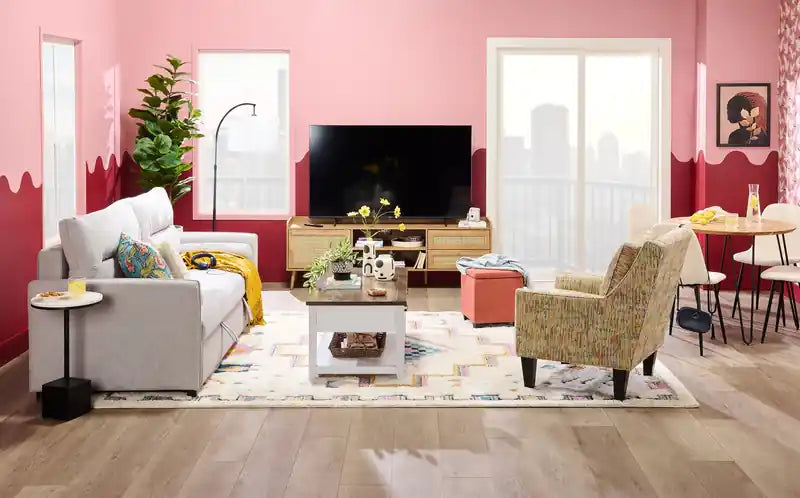 Canapé-lit 82,5 en tissu aspect lin avec rangement et deux coussins accoudoirs