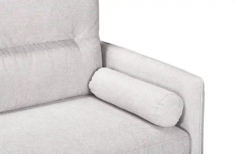Canapé-lit 82,5 en tissu aspect lin avec rangement et deux coussins accoudoirs