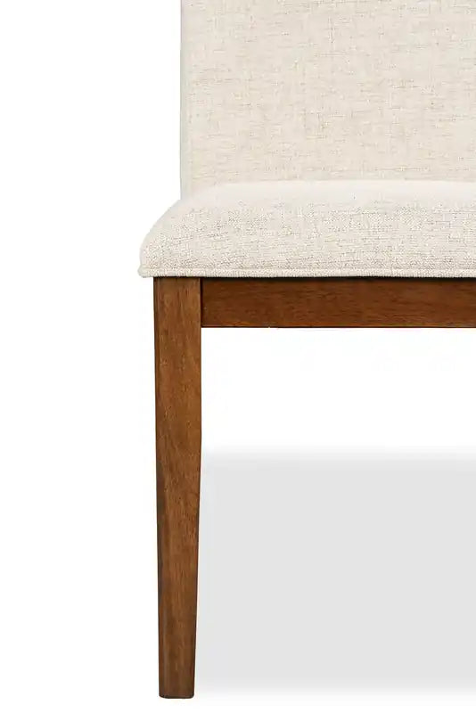 Chaise de salle à manger en tissu polyester, bois – brun et beige