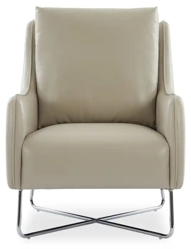 34.6 Fauteuil d'appoint en similicuir avec pieds en métal