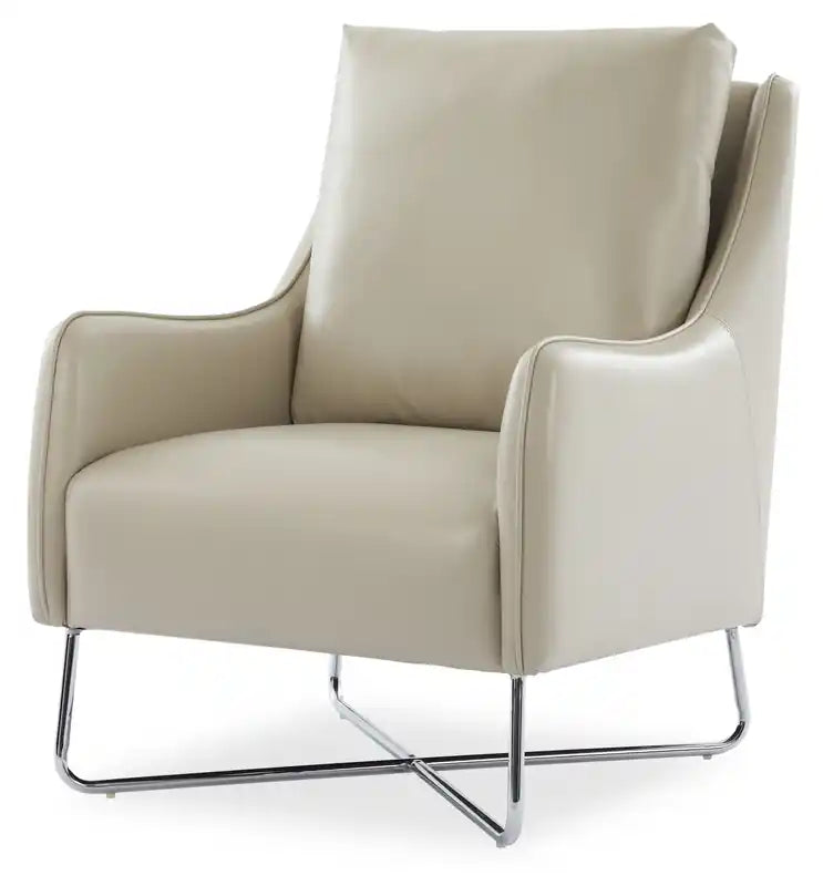 34.6 Fauteuil d'appoint en similicuir avec pieds en métal