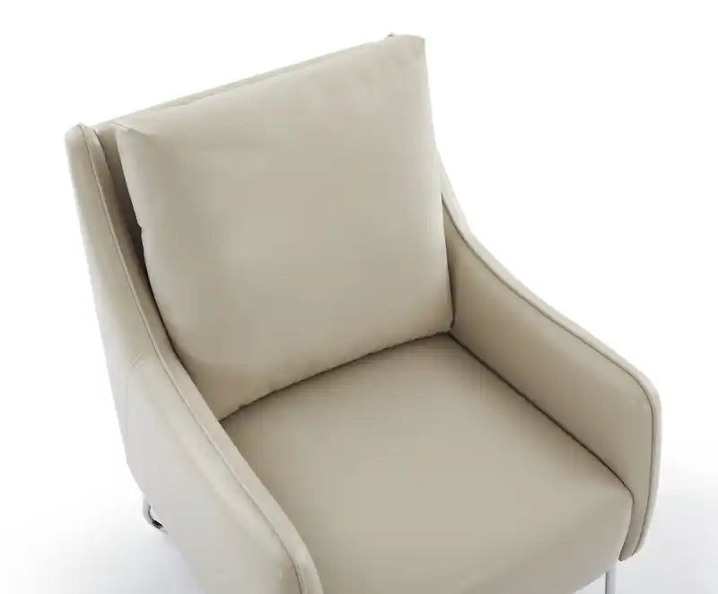 34.6 Fauteuil d'appoint en similicuir avec pieds en métal